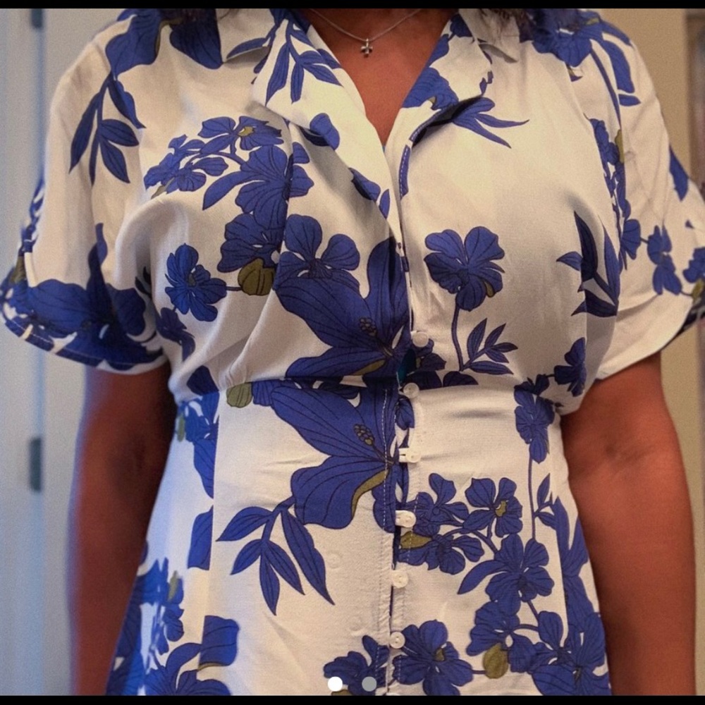 Blue & White Floral Dress
